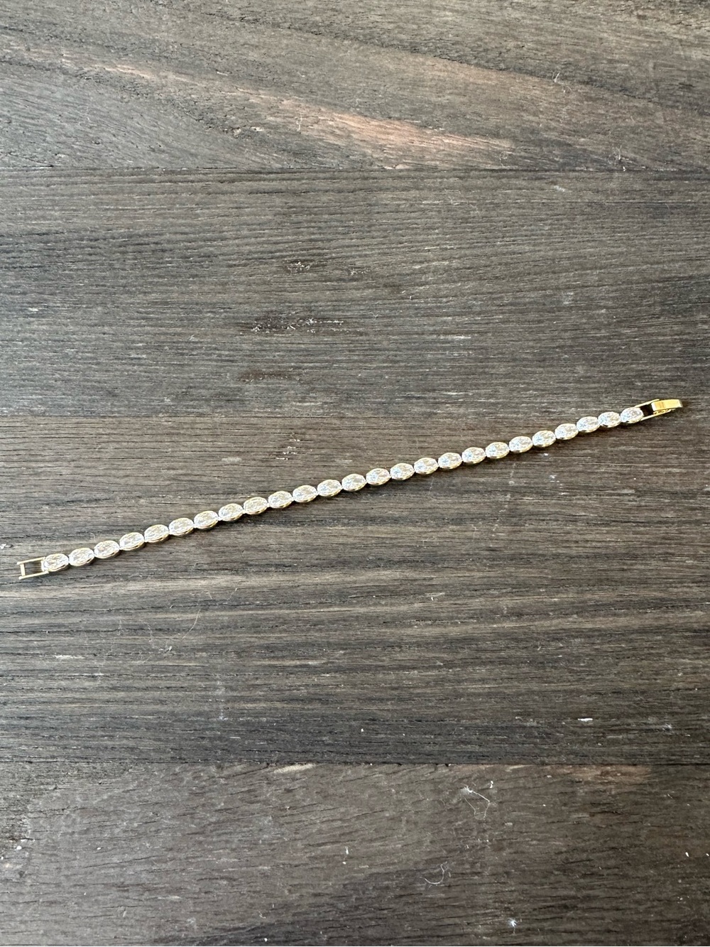 Gold Tennis Bracelet with Clear Stones - New